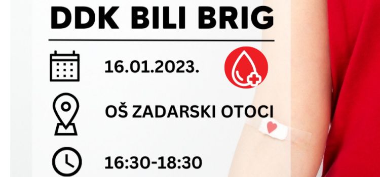 DDK Bili brig organizira akciju dobrovoljnog darivanja krvi